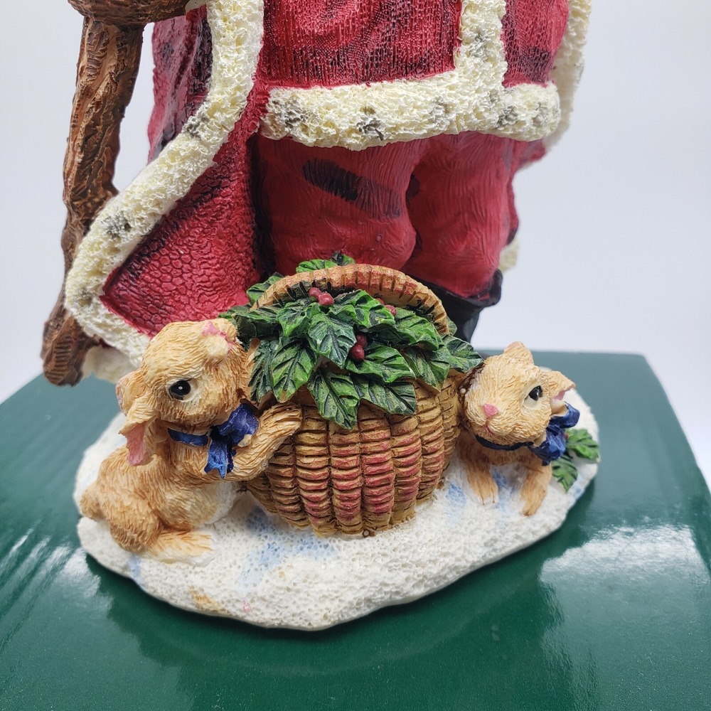 Holiday Lane Poly Resin‎ Woodland Santa W/ Lantern Christmas  8" Complete In Box - Picture 8 of 11